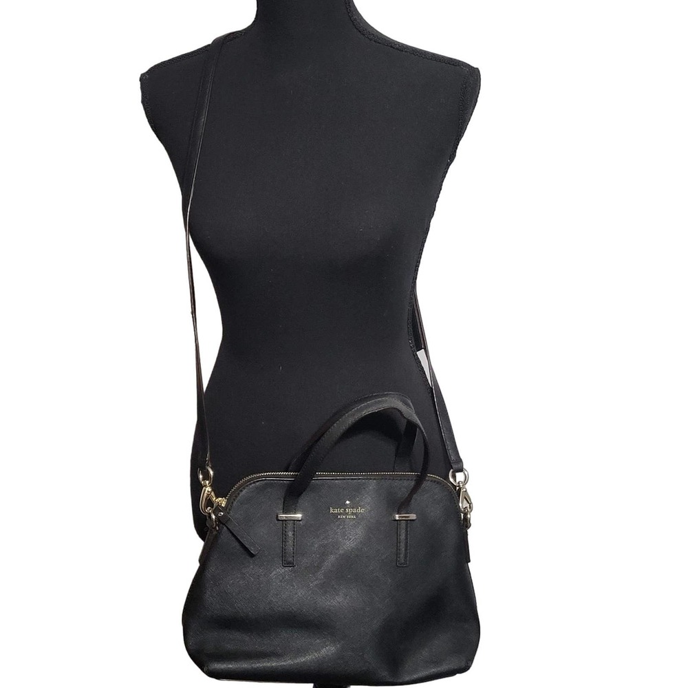 Kate Spade Classic Black Leather Crossbody Tote